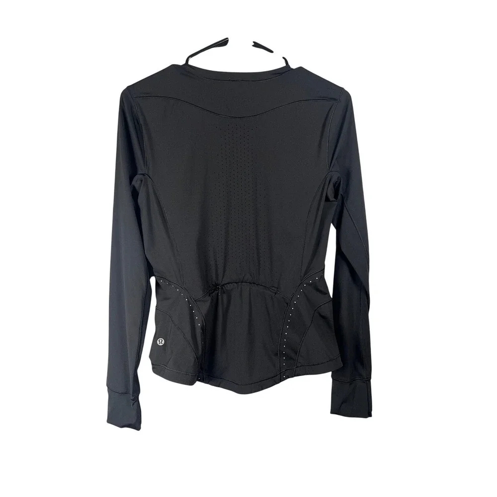Lululemon Flash Forward Half Zip, Black, Size 6 - Picture 4 of 8